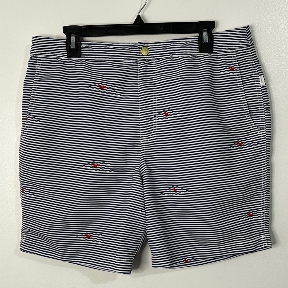 Onia The Calder Men’s Swim Trunks Navy Stripe Size 34